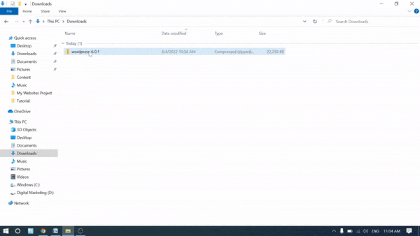 Download and Rename WordPress file
