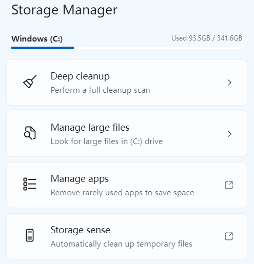 Storage Manager - PC manager
