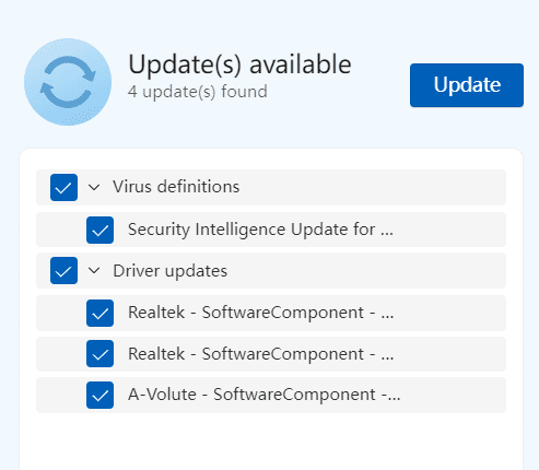 Windows and Drivers Updates - PC Manager